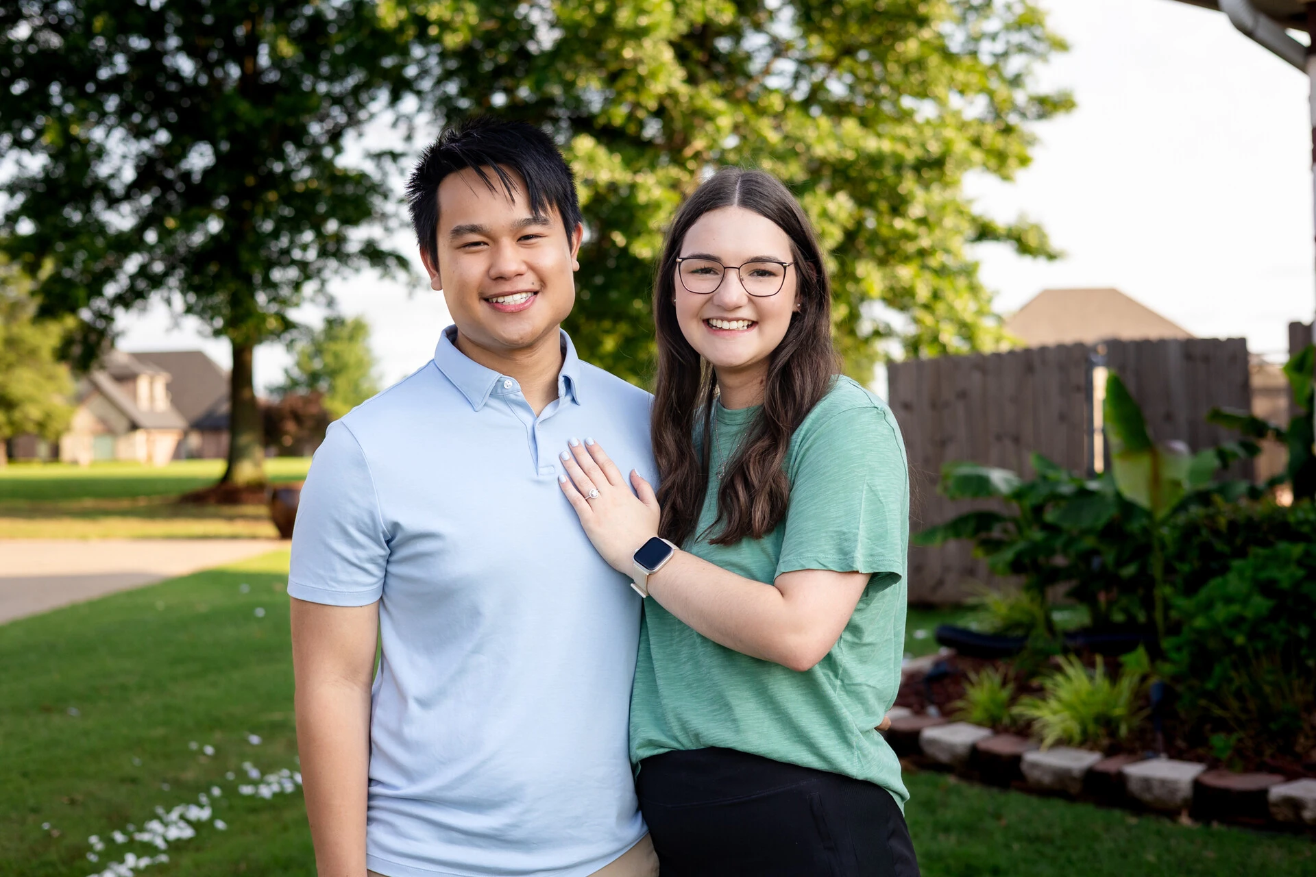 Justin and Anna celebrating their engagement
